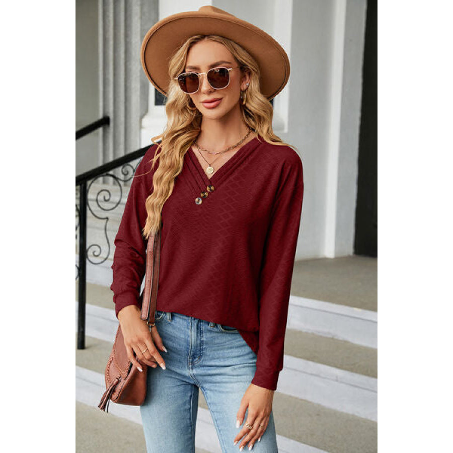 V - Neck Long Sleeve T - Shirt Apparel and Accessories