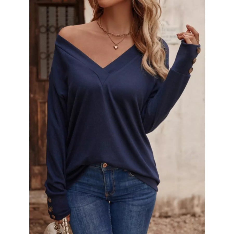 V-Neck Long Sleeve T-Shirt Apparel and Accessories