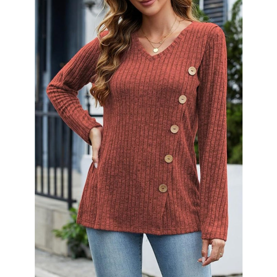 V-Neck Long Sleeve T-Shirt Apparel and Accessories