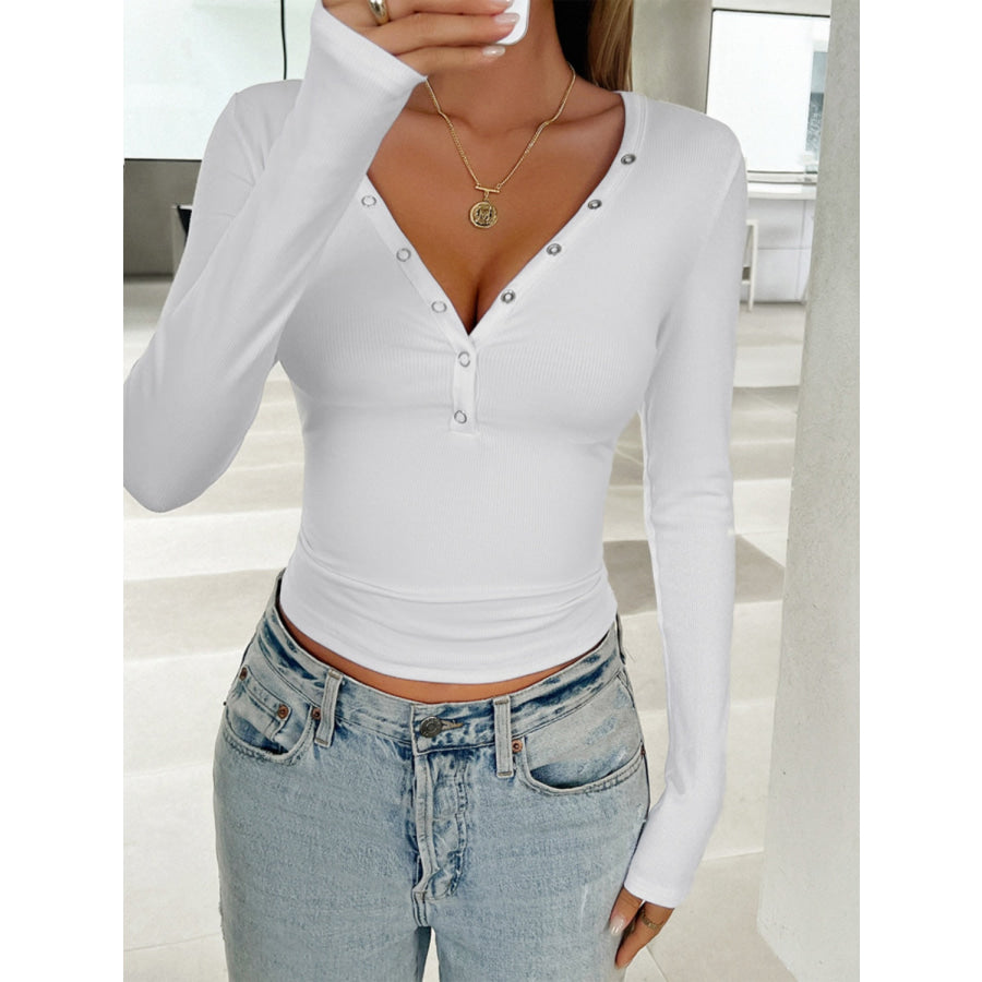 V-Neck Long Sleeve T-Shirt Apparel and Accessories