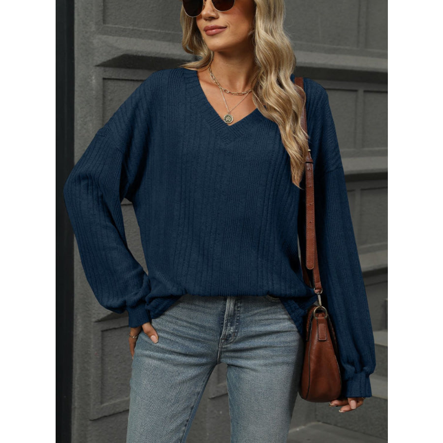 V-Neck Long Sleeve T-Shirt Apparel and Accessories