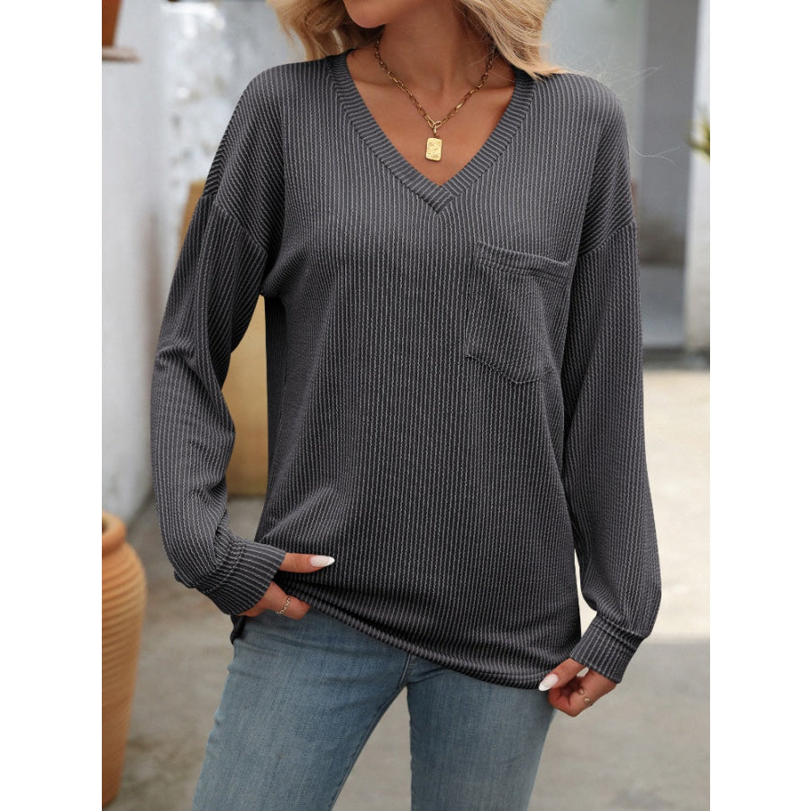 V-Neck Long Sleeve T-Shirt Apparel and Accessories