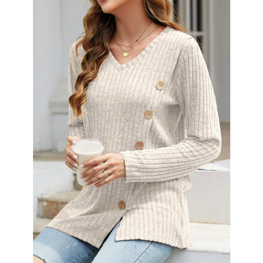 V-Neck Long Sleeve T-Shirt Apparel and Accessories