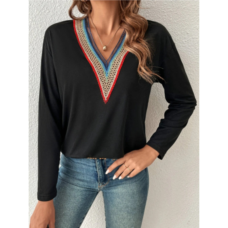 V-Neck Long Sleeve T-Shirt Apparel and Accessories