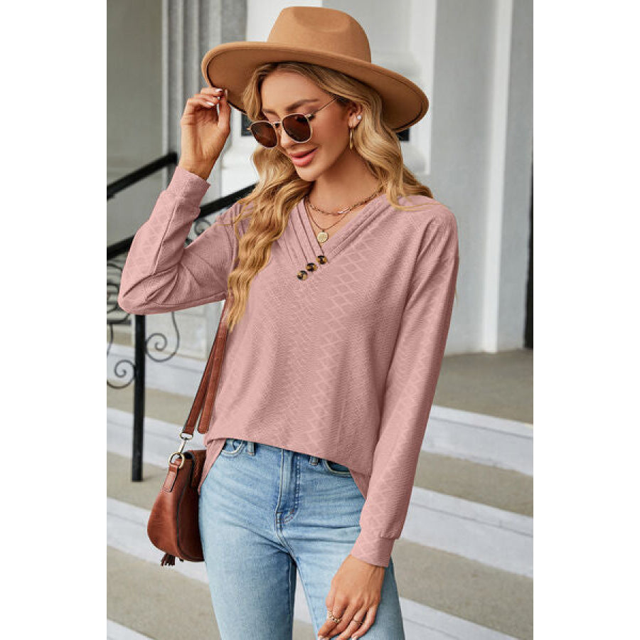 V - Neck Long Sleeve T - Shirt Apparel and Accessories