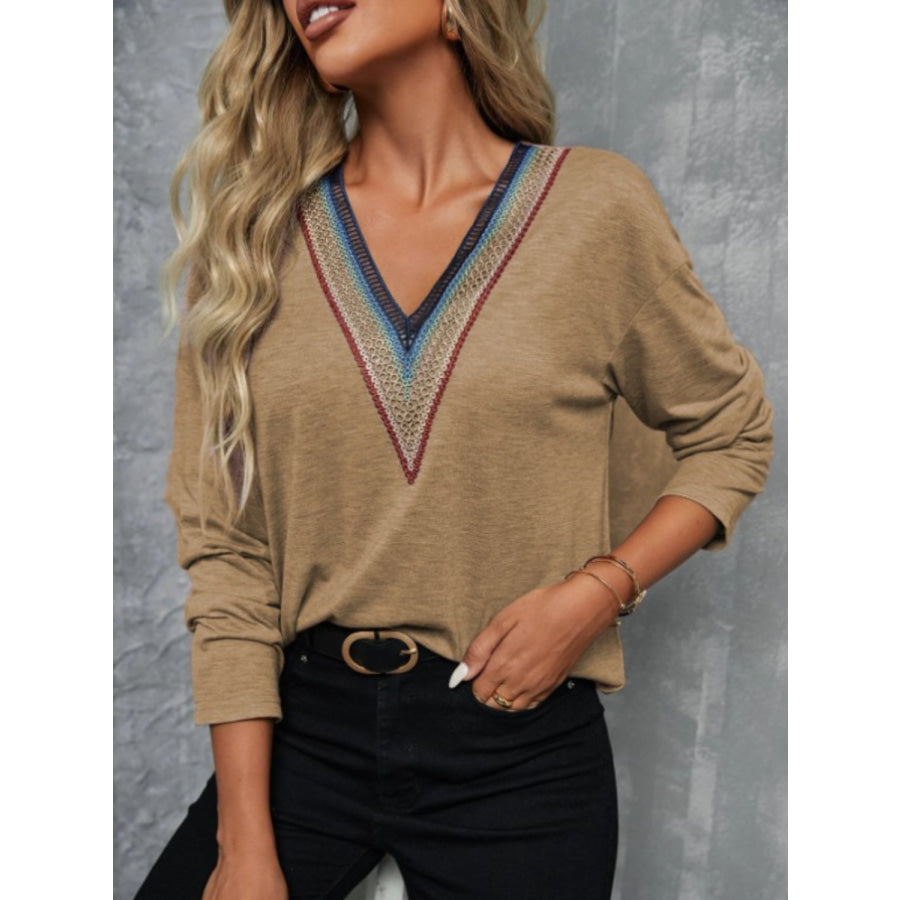 V-Neck Long Sleeve T-Shirt Apparel and Accessories