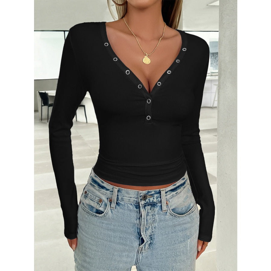 V-Neck Long Sleeve T-Shirt Apparel and Accessories