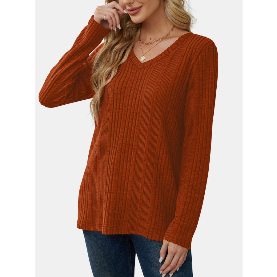 V-Neck Long Sleeve T-Shirt Apparel and Accessories