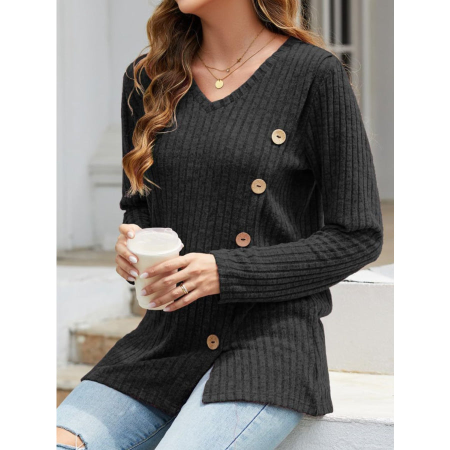 V-Neck Long Sleeve T-Shirt Apparel and Accessories