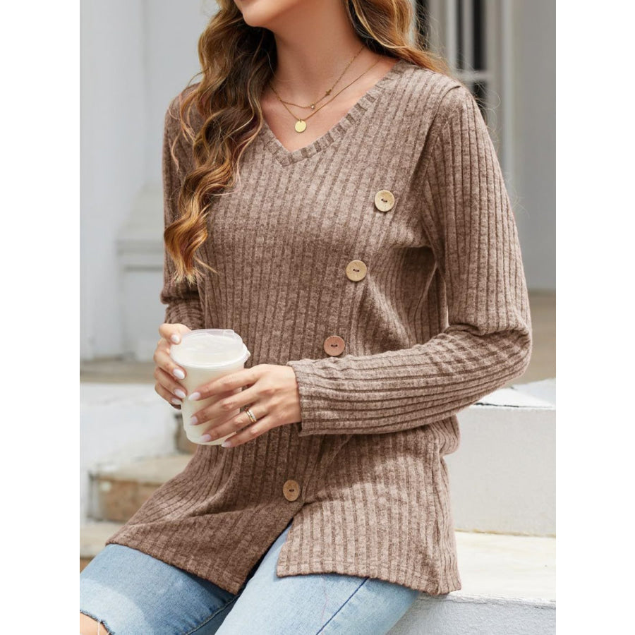 V-Neck Long Sleeve T-Shirt Apparel and Accessories