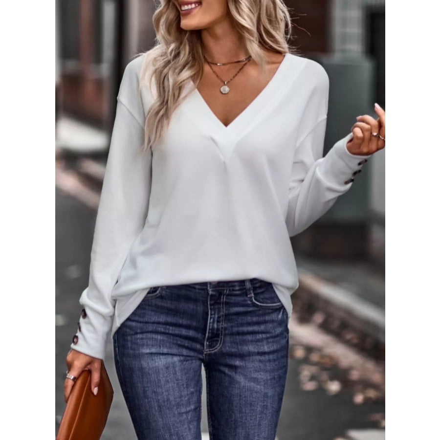 V-Neck Long Sleeve T-Shirt Apparel and Accessories