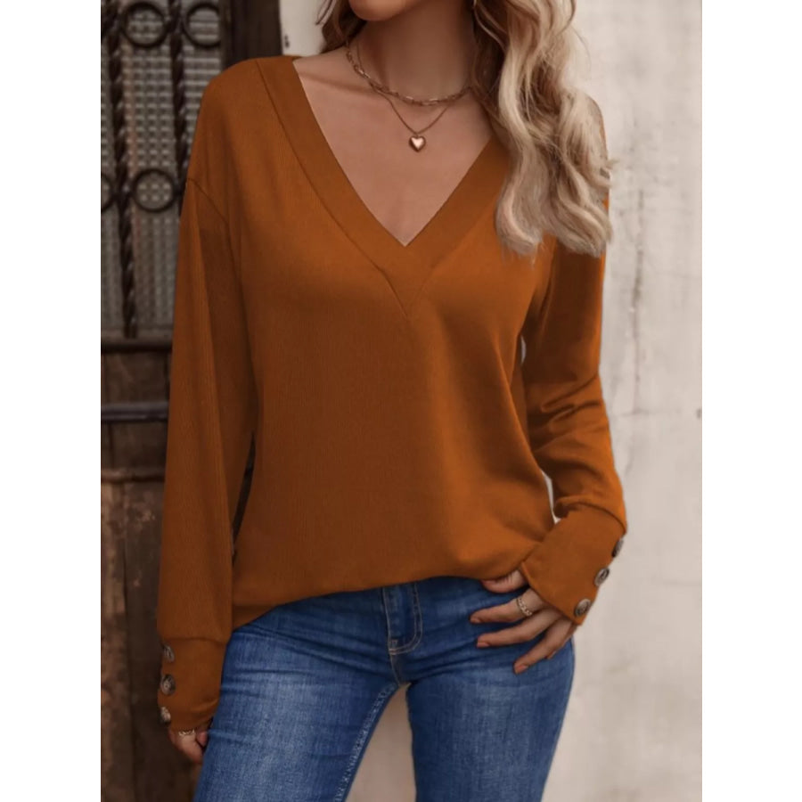 V-Neck Long Sleeve T-Shirt Apparel and Accessories