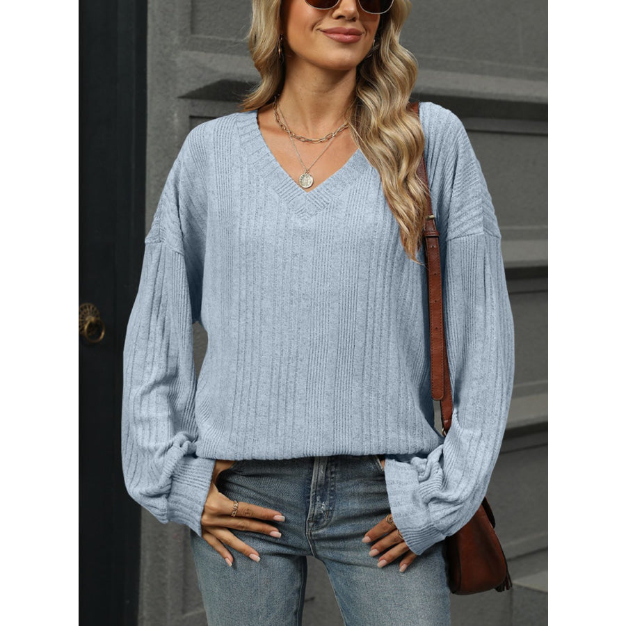 V-Neck Long Sleeve T-Shirt Apparel and Accessories