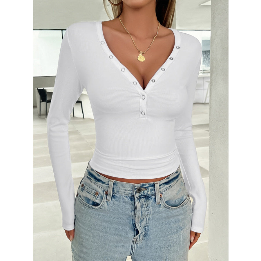 V-Neck Long Sleeve T-Shirt Apparel and Accessories