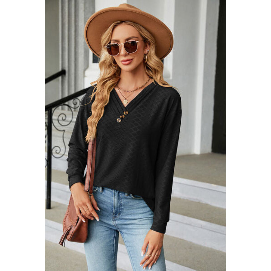 V - Neck Long Sleeve T - Shirt Apparel and Accessories