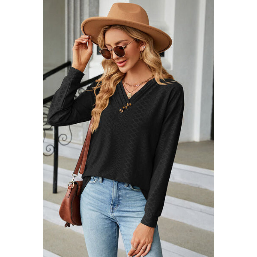V - Neck Long Sleeve T - Shirt Apparel and Accessories