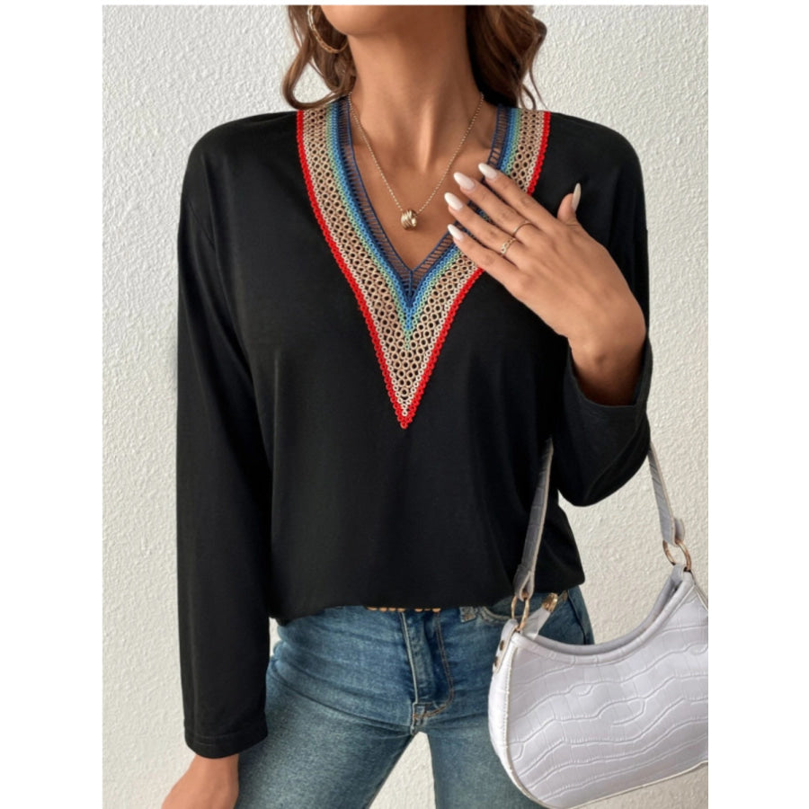 V-Neck Long Sleeve T-Shirt Apparel and Accessories