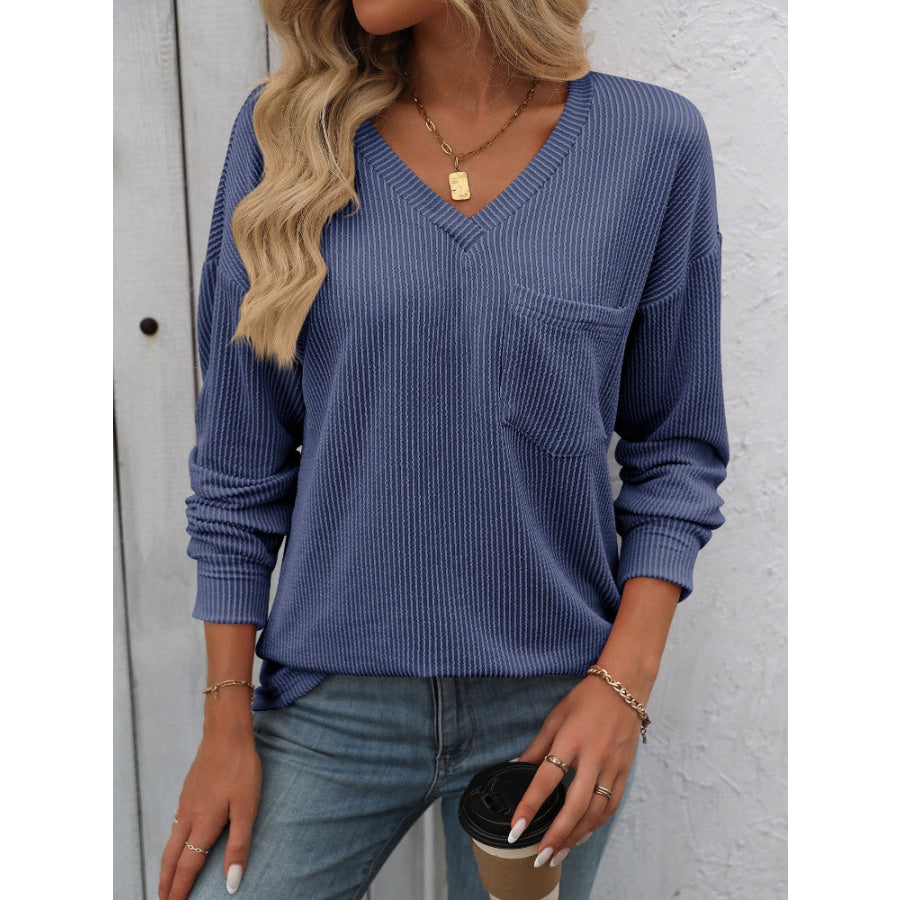 V-Neck Long Sleeve T-Shirt Apparel and Accessories
