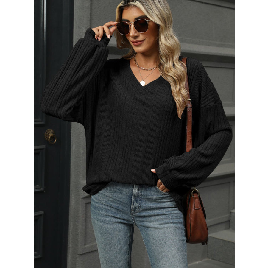 V-Neck Long Sleeve T-Shirt Apparel and Accessories