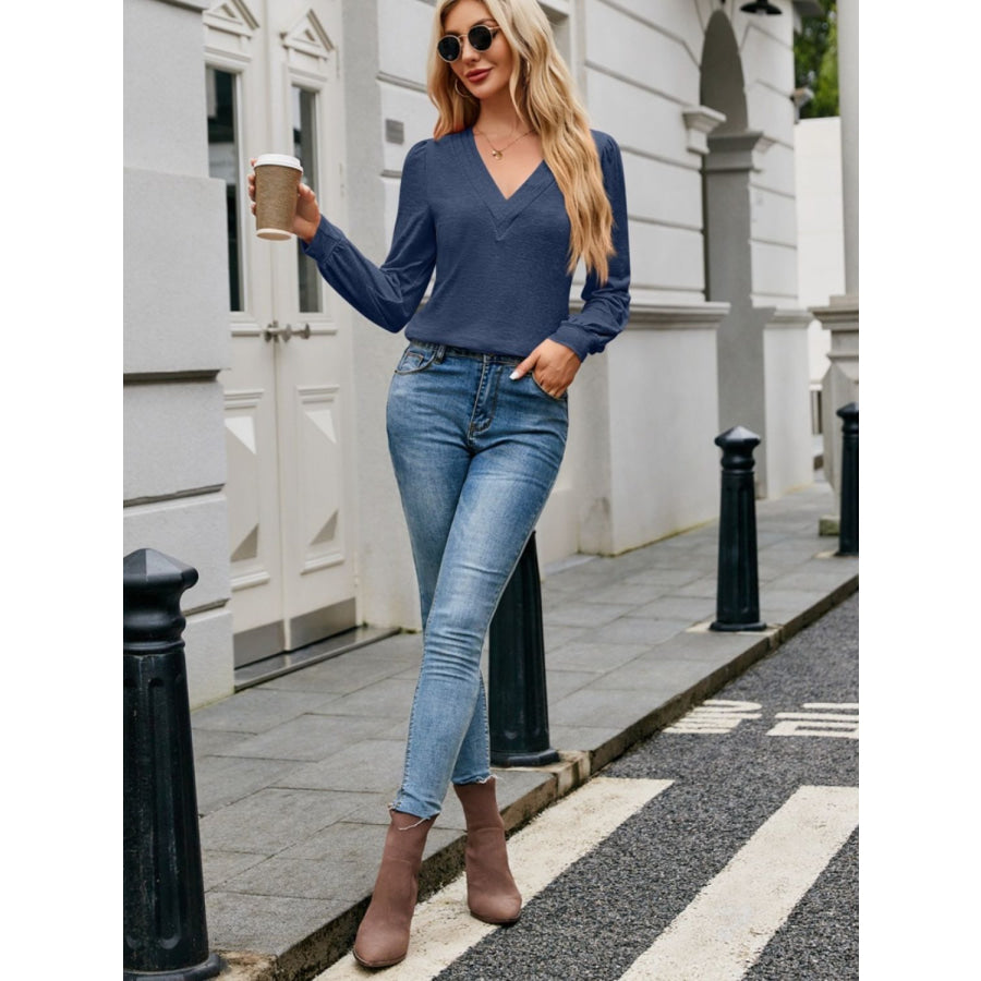 V-Neck Long Sleeve T-Shirt Apparel and Accessories