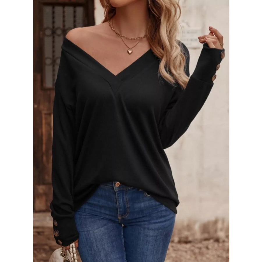 V-Neck Long Sleeve T-Shirt Apparel and Accessories