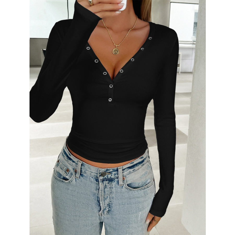 V-Neck Long Sleeve T-Shirt Apparel and Accessories