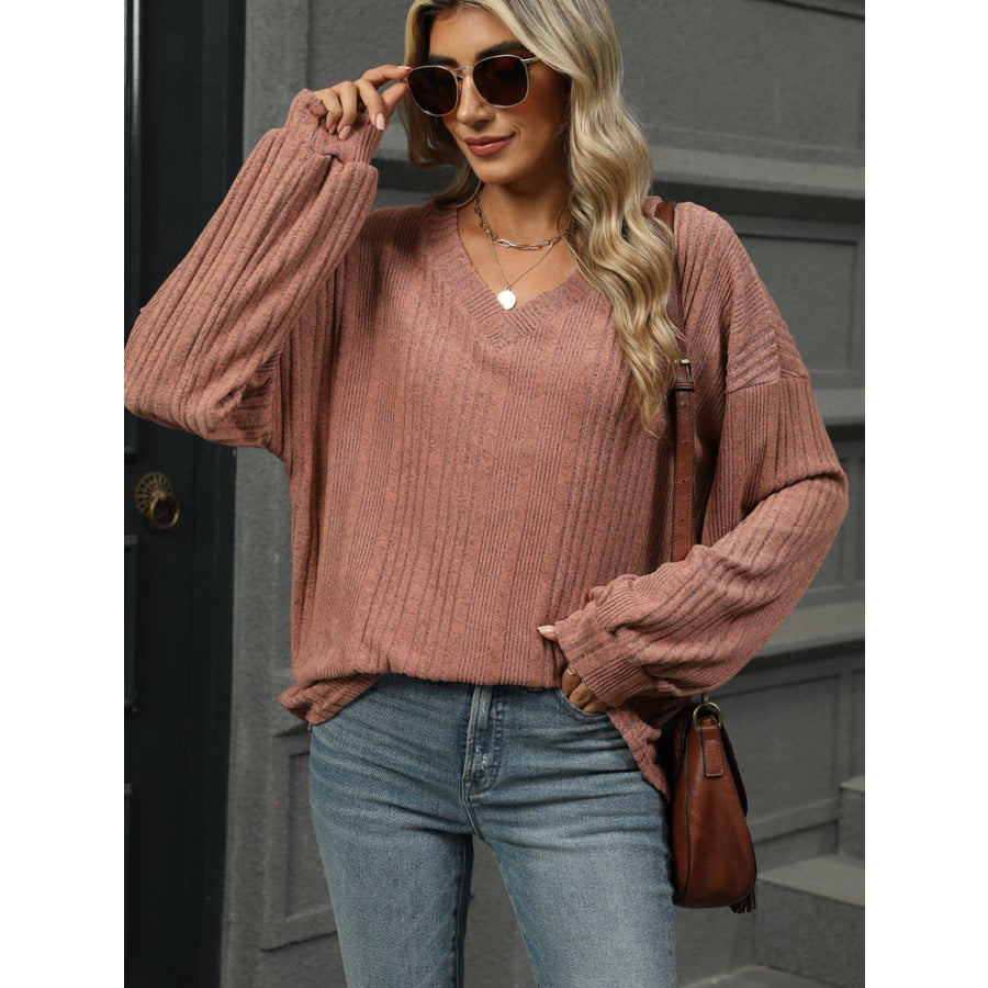 V-Neck Long Sleeve T-Shirt Apparel and Accessories