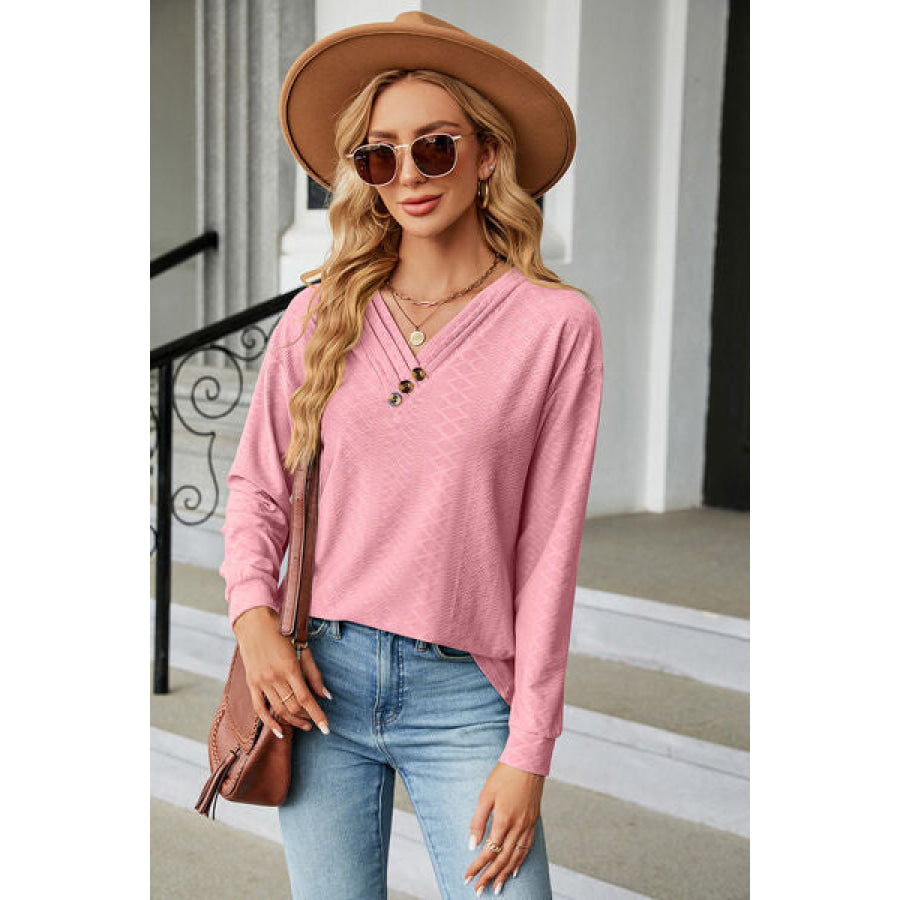 V - Neck Long Sleeve T - Shirt Apparel and Accessories