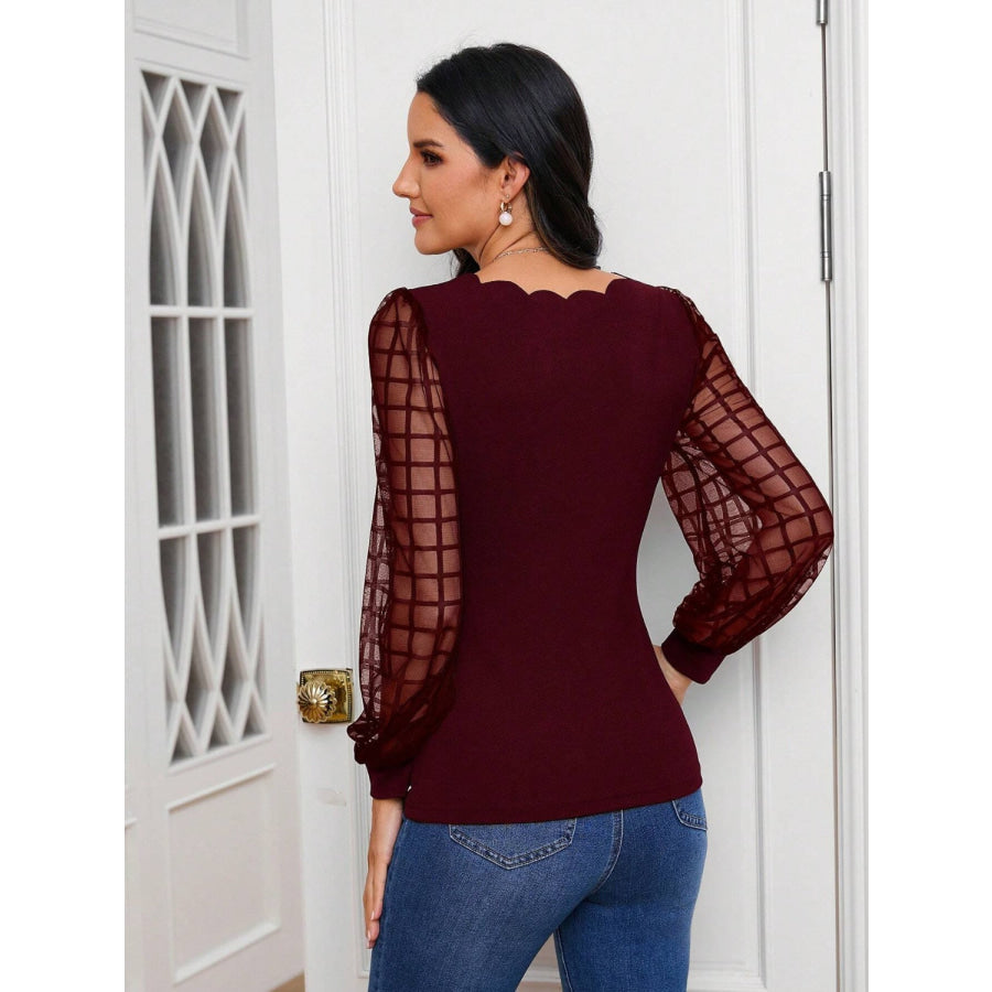 V-Neck Long Sleeve Top Apparel and Accessories