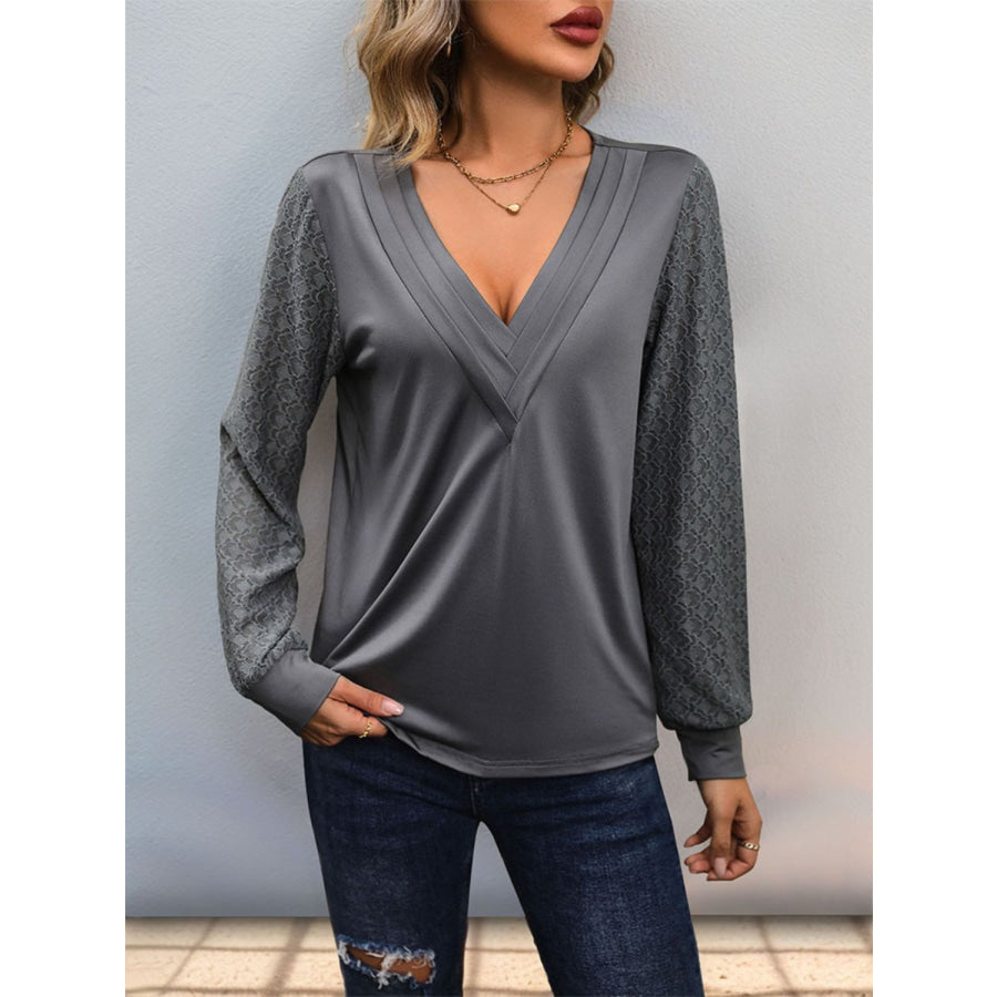 V-Neck Long Sleeve Top Apparel and Accessories