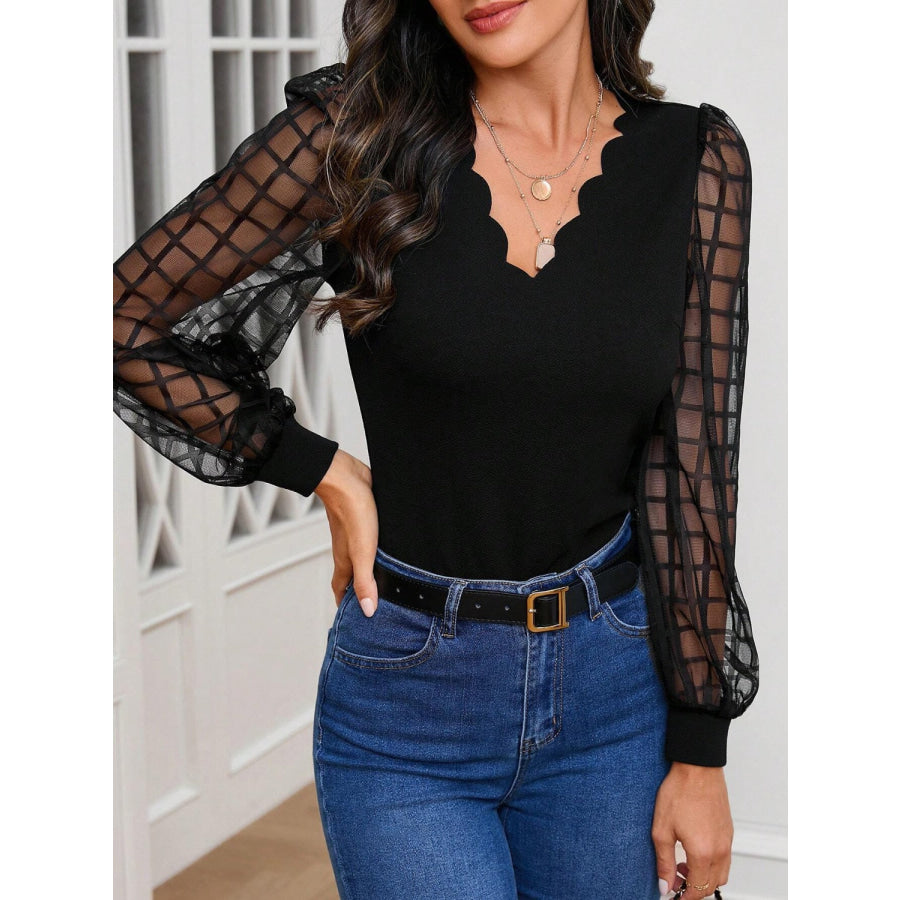 V-Neck Long Sleeve Top Apparel and Accessories