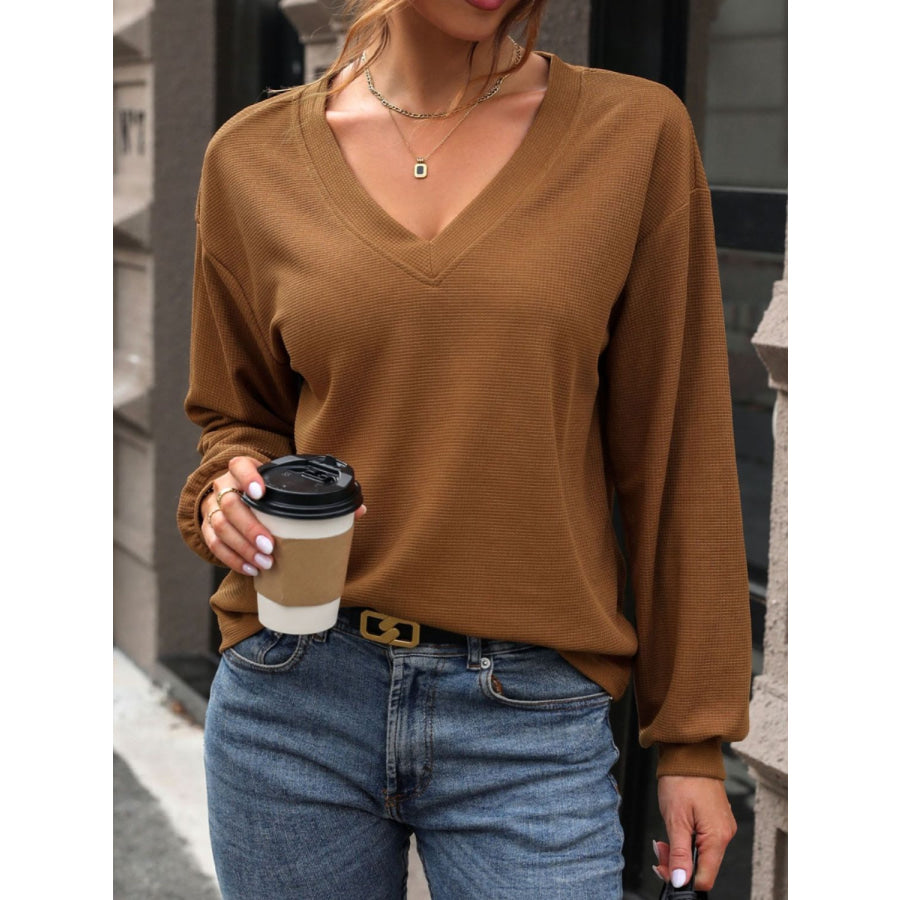 V-Neck Long Sleeve Top Apparel and Accessories