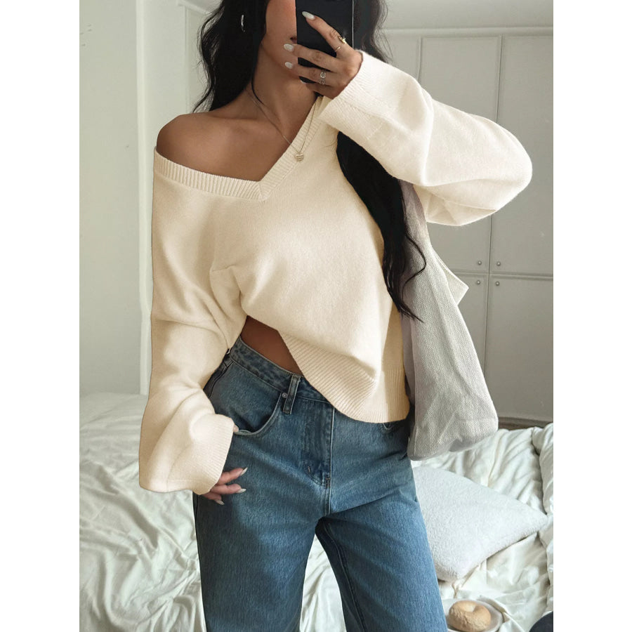 V-Neck Loose Fit Sweater Apparel and Accessories