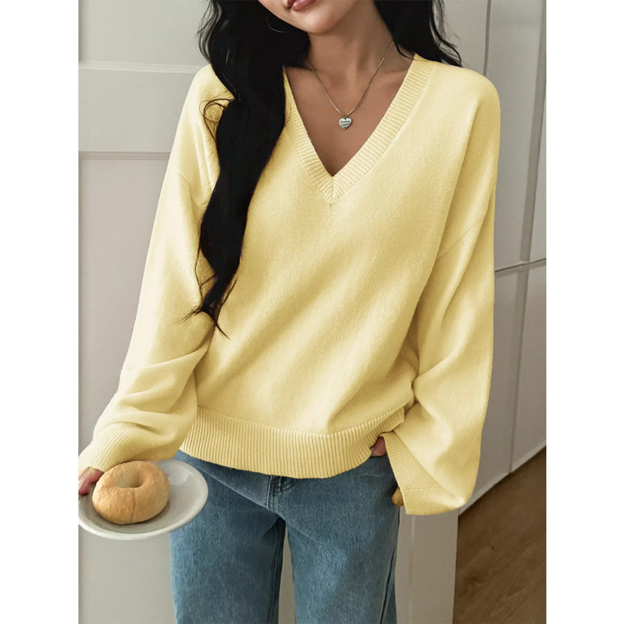 V-Neck Loose Fit Sweater Apparel and Accessories