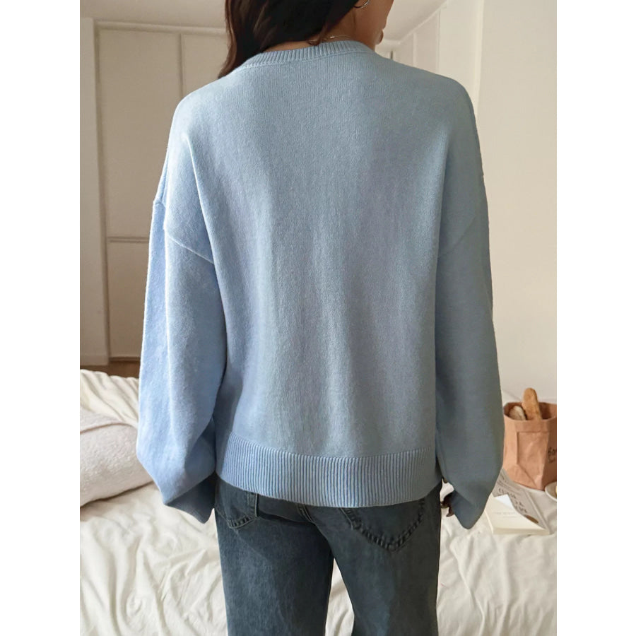 V-Neck Loose Fit Sweater Apparel and Accessories