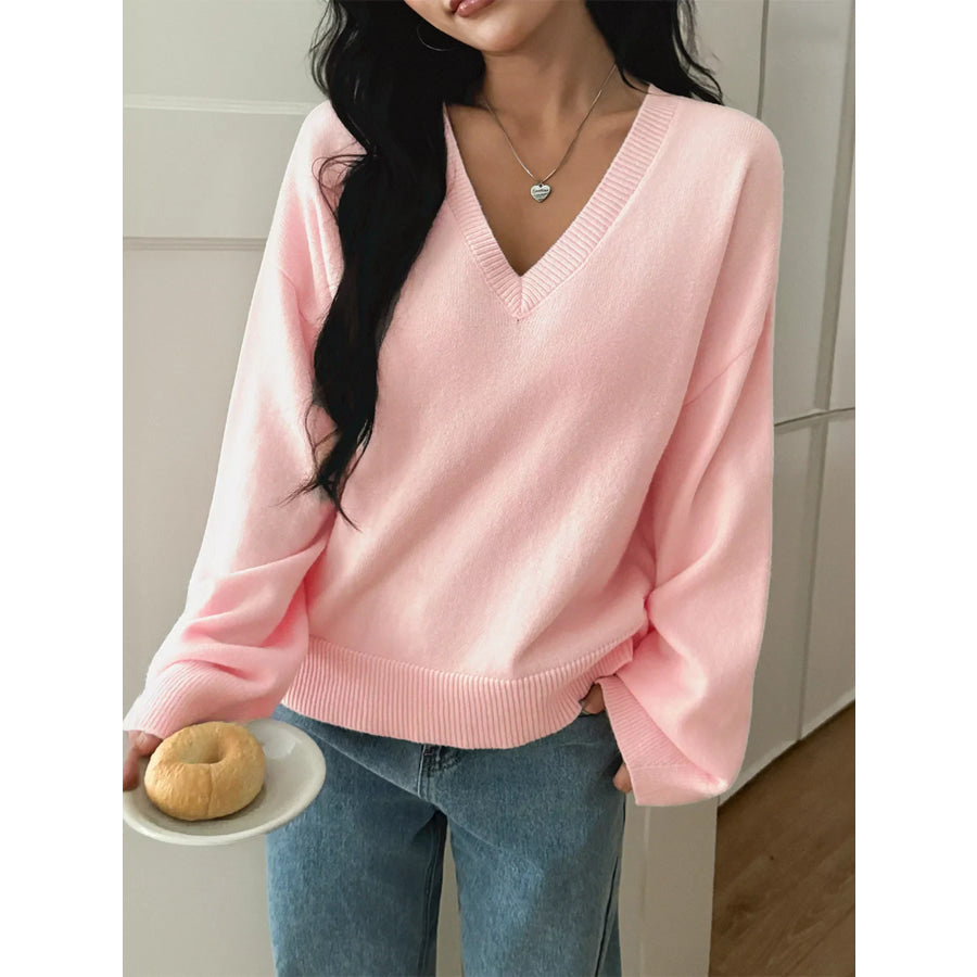 V-Neck Loose Fit Sweater Apparel and Accessories