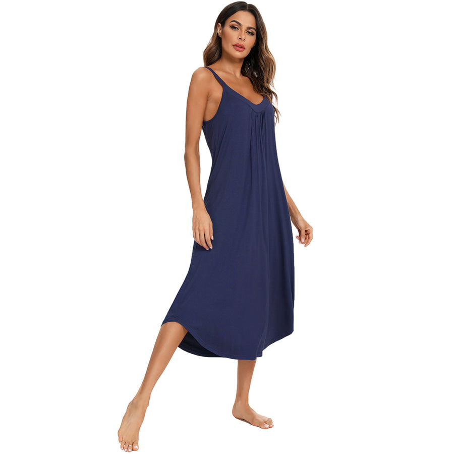 V - Neck Midi Lounge Dress Apparel and Accessories