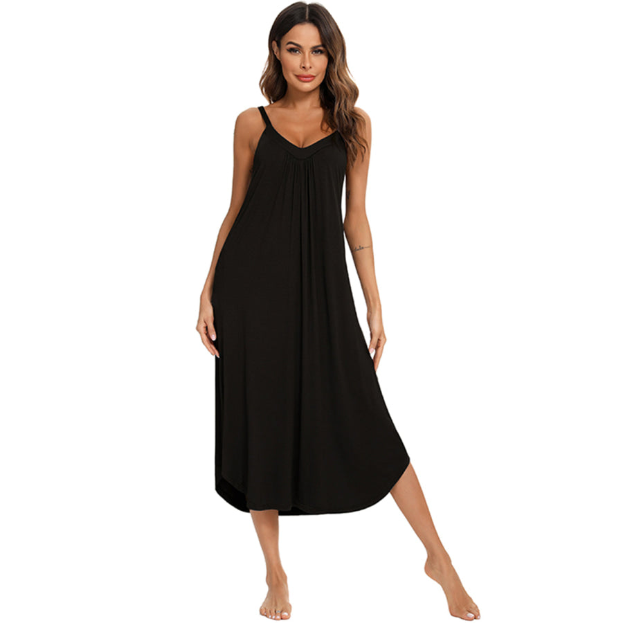 V - Neck Midi Lounge Dress Apparel and Accessories