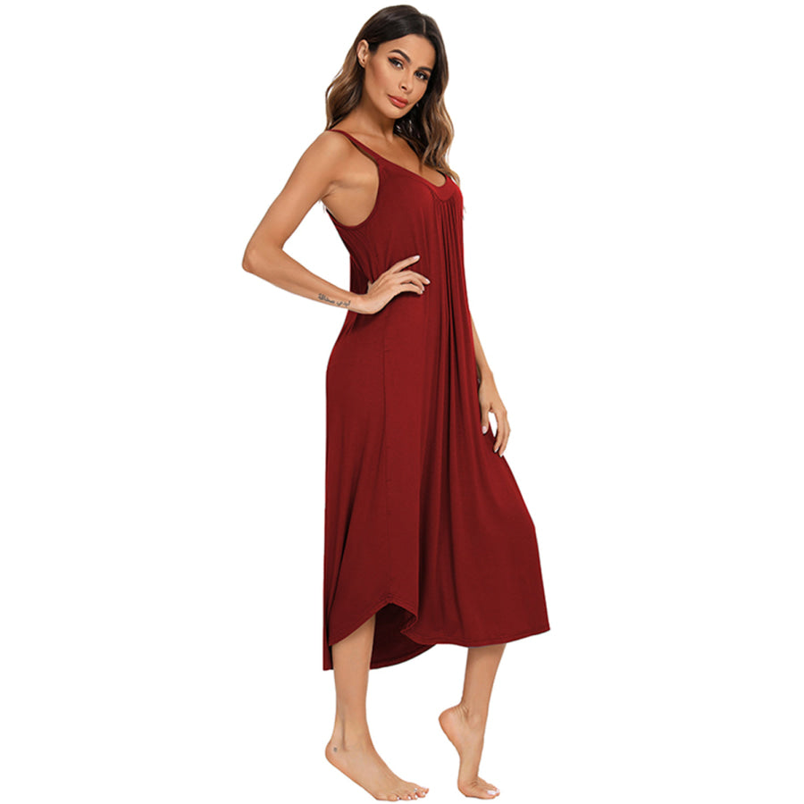 V - Neck Midi Lounge Dress Apparel and Accessories