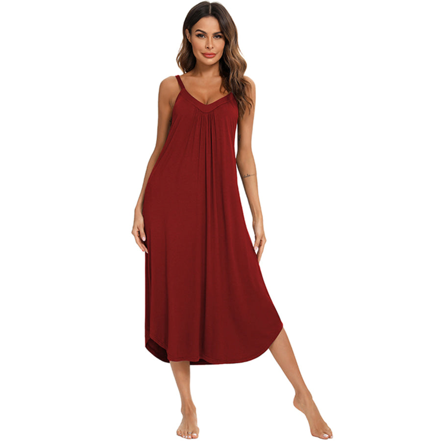 V - Neck Midi Lounge Dress Apparel and Accessories