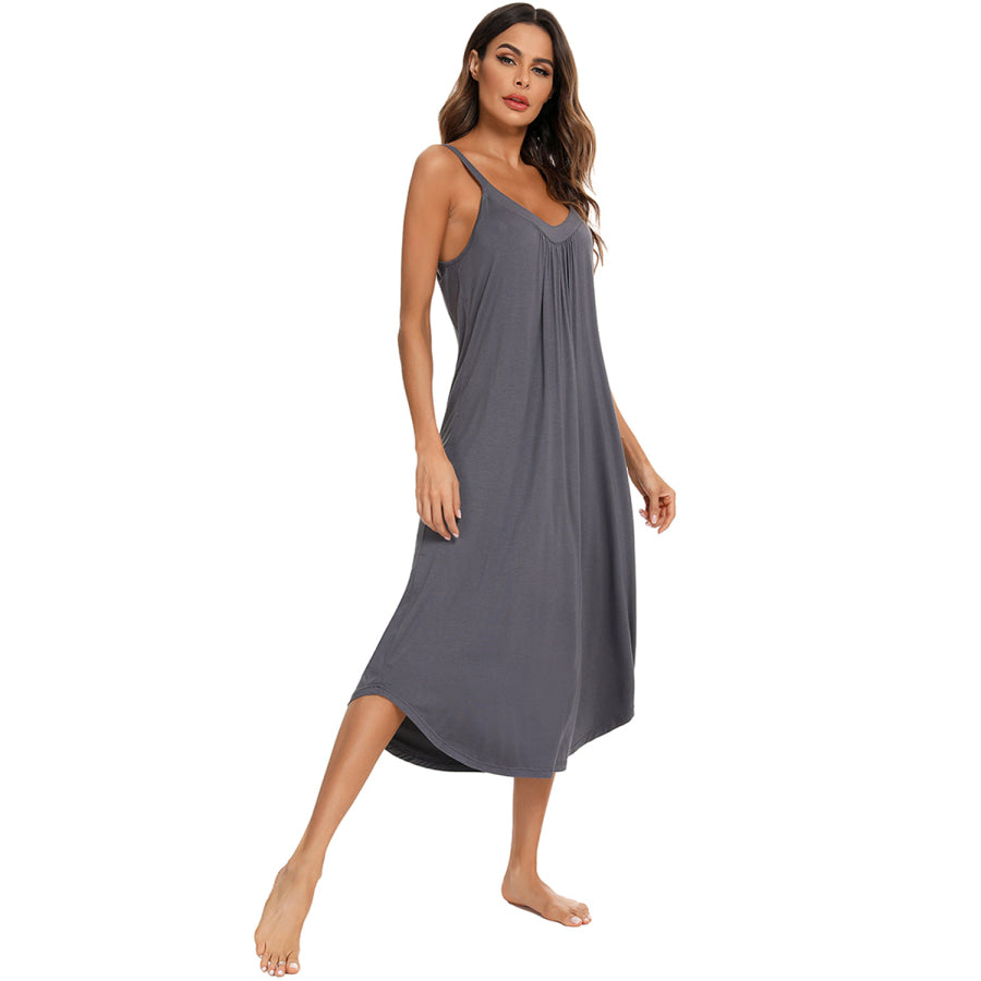 V - Neck Midi Lounge Dress Apparel and Accessories