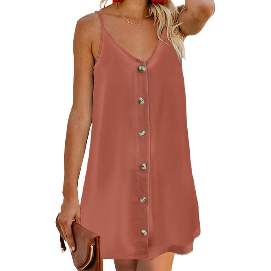 V - Neck Mini Cami Dress Ochre / S Apparel and Accessories