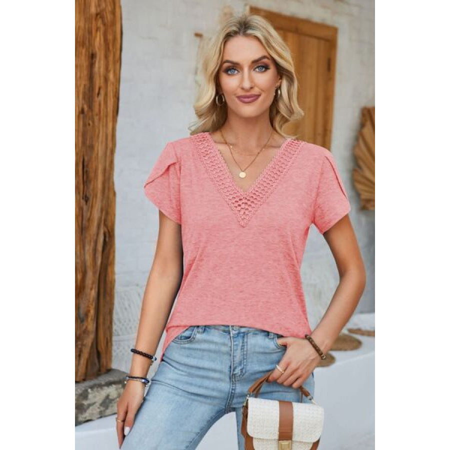 V - Neck Petal Sleeve T - Shirt Apparel and Accessories