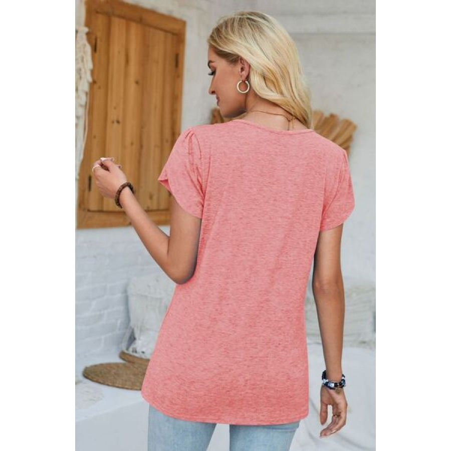 V - Neck Petal Sleeve T - Shirt Apparel and Accessories