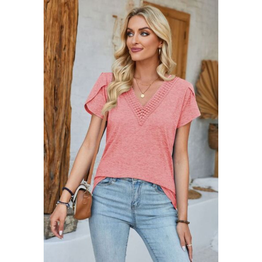 V - Neck Petal Sleeve T - Shirt Apparel and Accessories