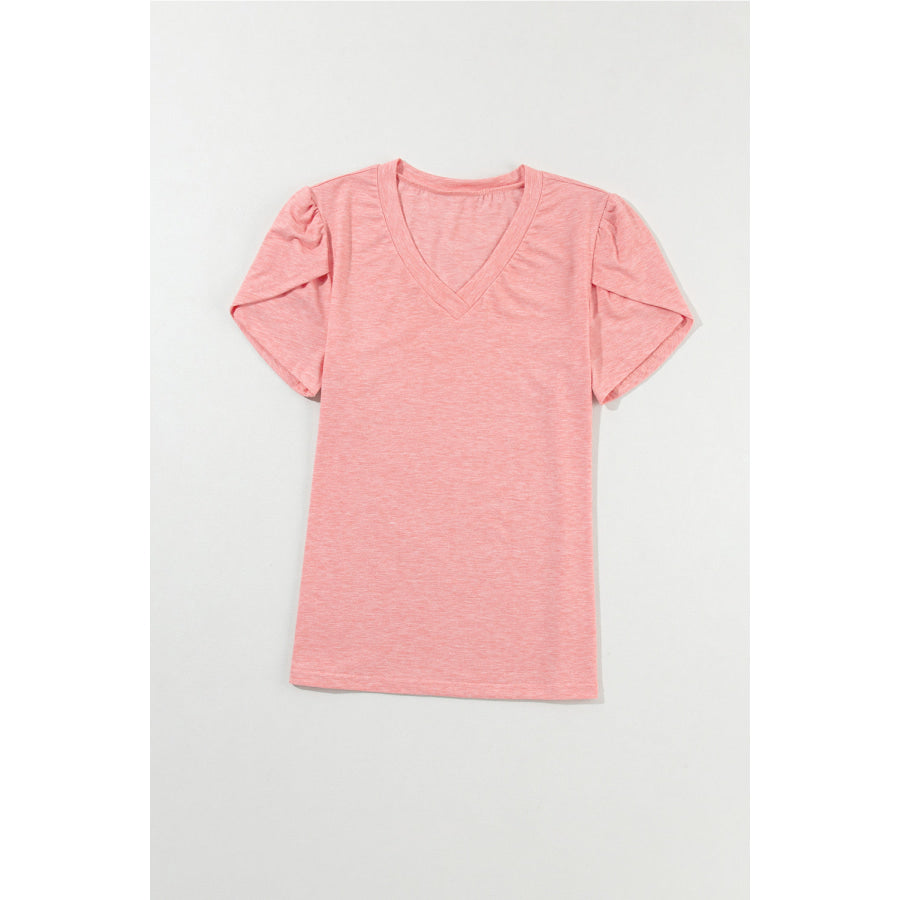 V-Neck Petal Sleeve T-Shirt Apparel and Accessories