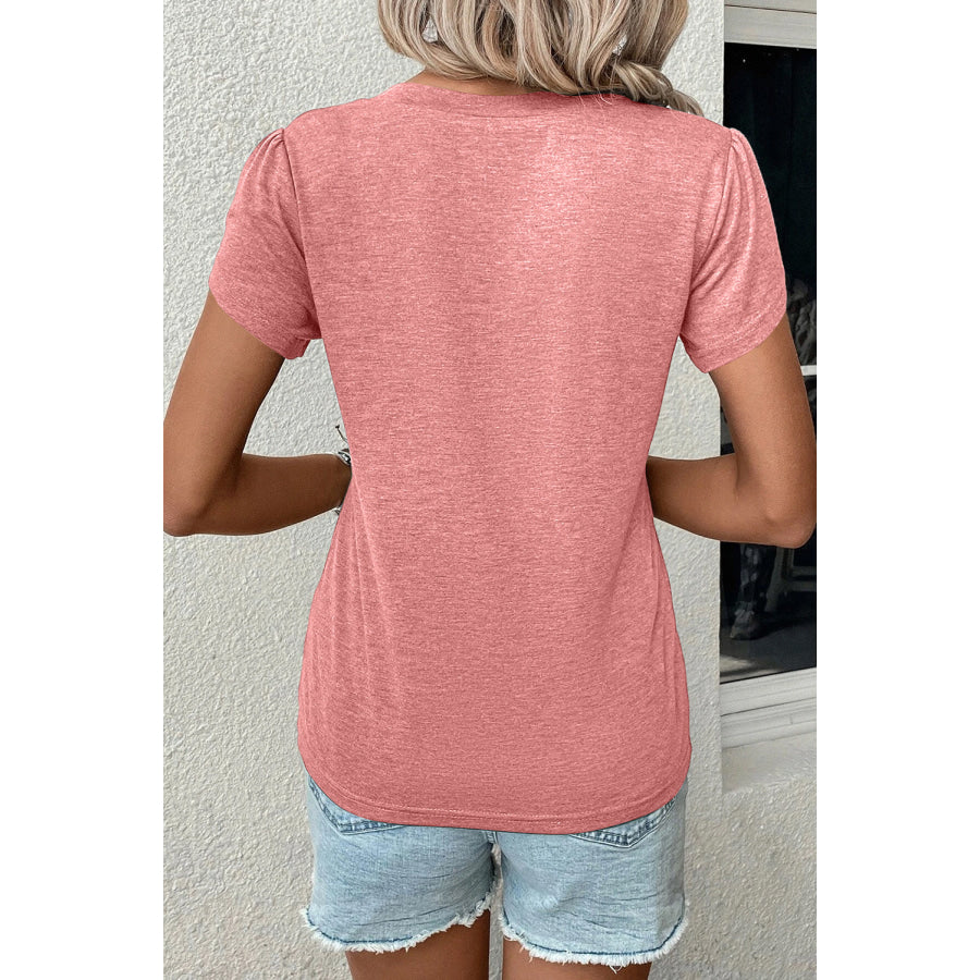 V-Neck Petal Sleeve T-Shirt Apparel and Accessories