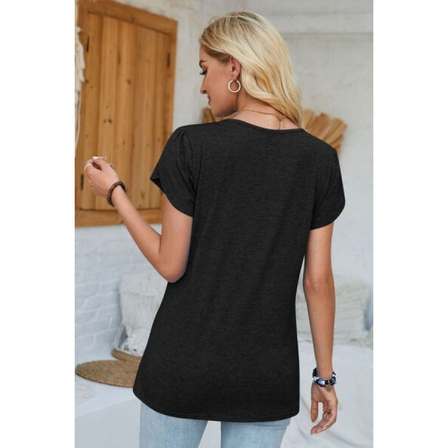 V - Neck Petal Sleeve T - Shirt Apparel and Accessories
