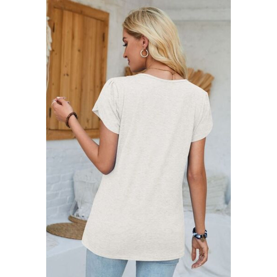 V - Neck Petal Sleeve T - Shirt Apparel and Accessories