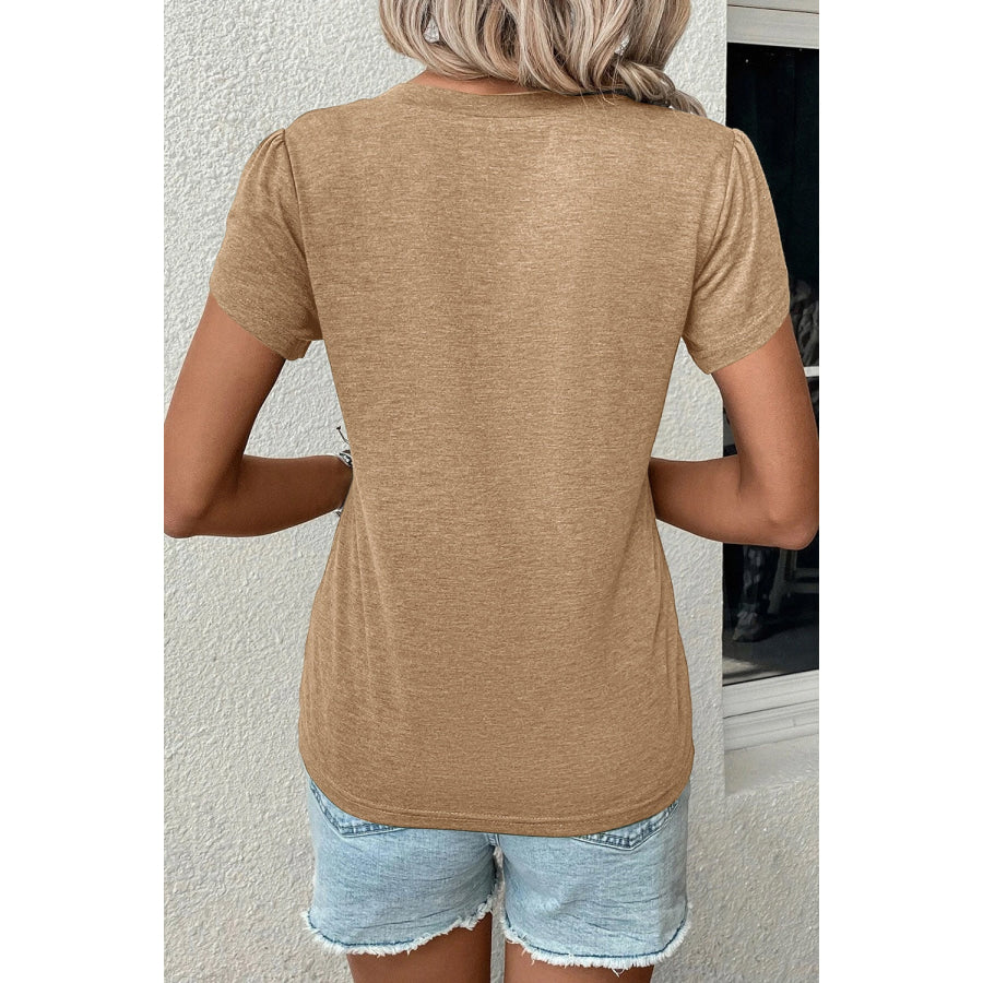 V-Neck Petal Sleeve T-Shirt Apparel and Accessories